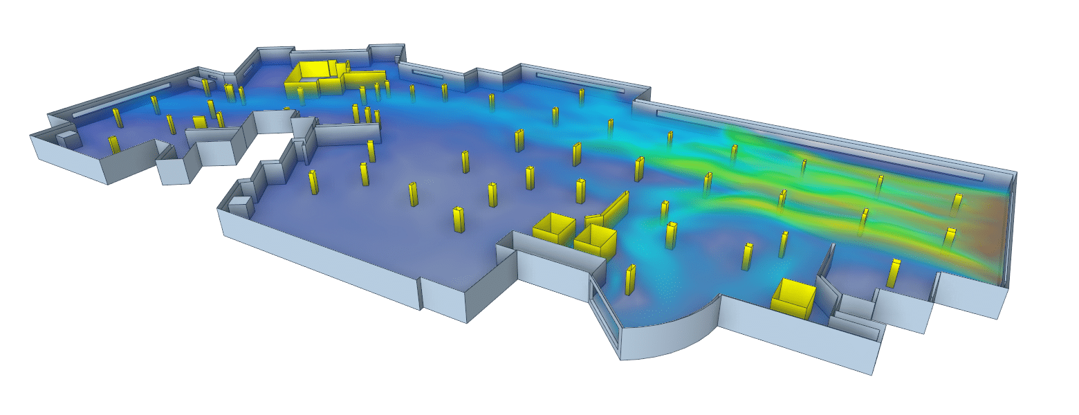 Predicting the air velocity distribution in a car park using CFD