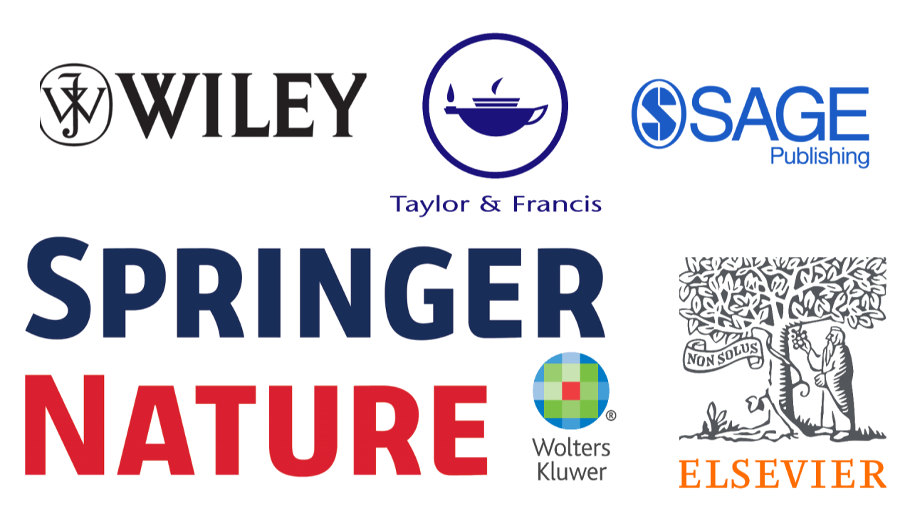 Các nhà xuất bản khoa học đăng công bố của đội ngũ CFDWAYS: Wiley, Taylor & Francis, SAGE, Springer Nature, Wolters Kluwer, Elsevier