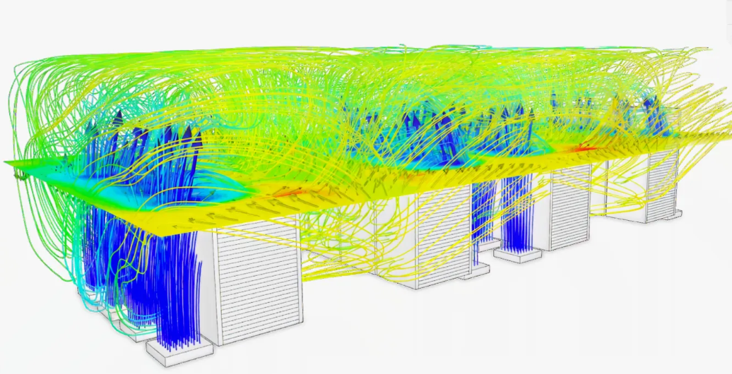 Dòng khí lạnh trong phòng máy chủ — mô phỏng CFD