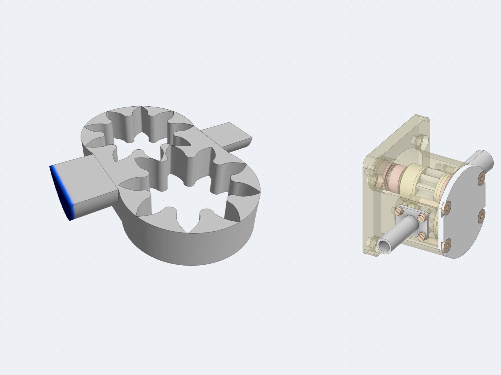 Mô hình 3D dùng kiểm chứng mô hình 2D, và cụm bơm
